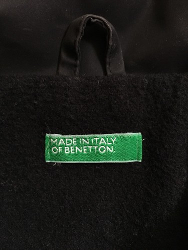 Vintage 80s UNITED COLORS OF BENETTON PVC JACKET Black ITALY MADE XL BENETTON - Picture 12 of 12