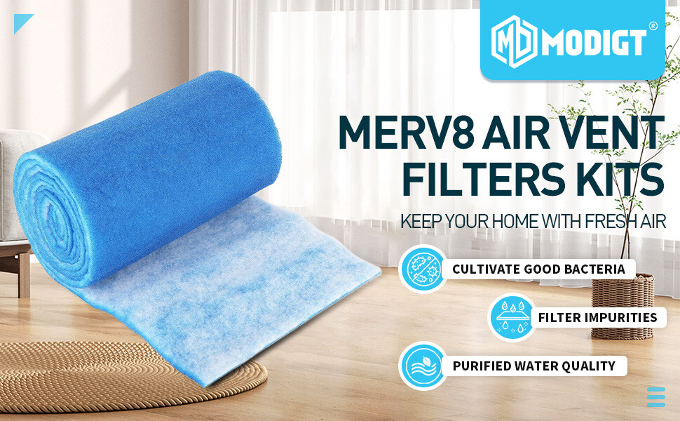 Filter Air Vent Filters Kit Cut Floor For Aquarium Fish Pond Reef Tank 140" x12"