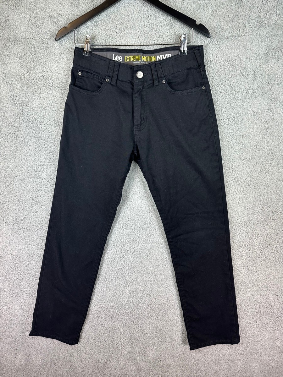 Lee Chino Pants Mens 30x30 Black Extreme Comfort Stretch Straight Fit  Workwear