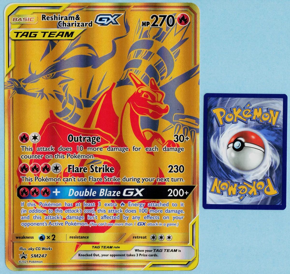 Reshiram & Charizard GX - SM247 - Oversized Promo