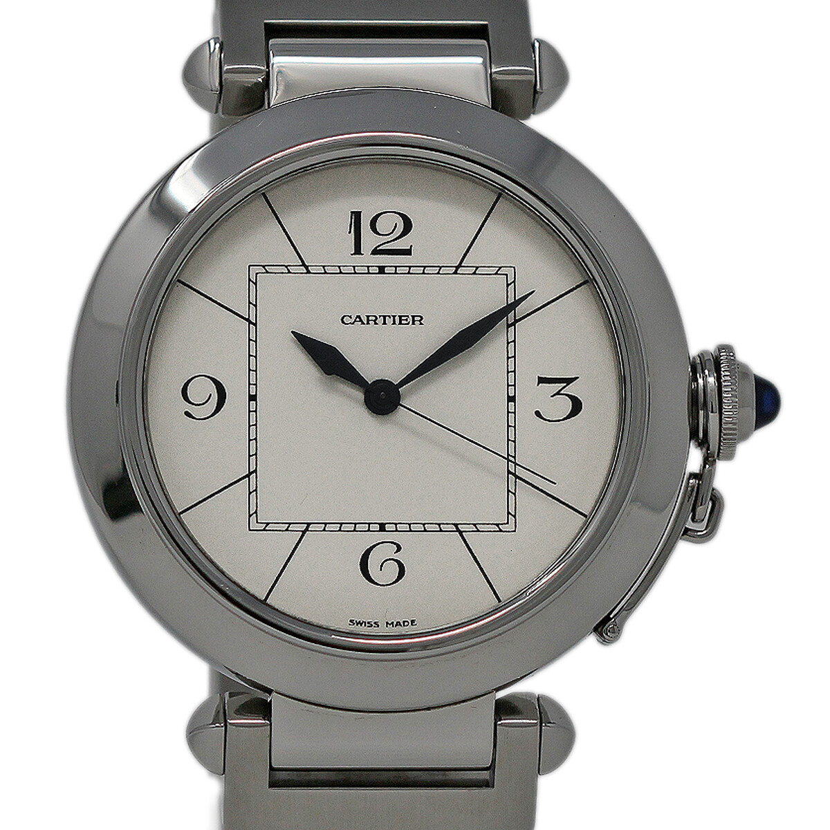 Cartier Pasha Automatic Silver Steel Watch with 2-Year Warranty