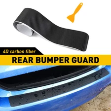 Black Rear Guard Bumper Protector Trim Cover Sill Plate Trunk Rubber Pad Kit C