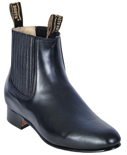 Men's Los Altos Black Genuine Deer Ankle Boots Charro Botin Leather Outsole EE - 第 1/1 張圖片