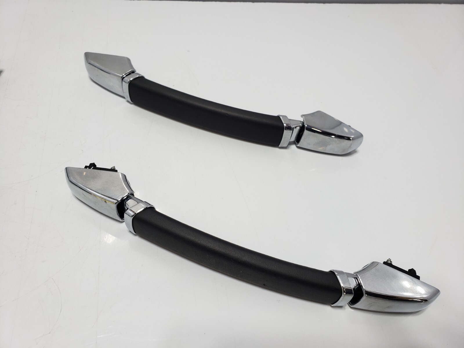 ✅ 10-18 OEM Rolls Royce Ghost RR4 Interior Roof Grab Handle Leather Chrome SET