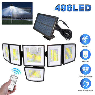 496 LED Solar Lights Outdoor 4000LM Waterproof Motion Sensor Security Wall Lamp~