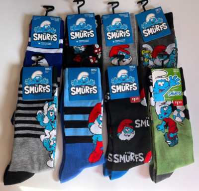 NEW ~ ''THE SMURFS'' MEN'S ONE SIZE (7-12) SOCKS ~ CHOOSE 1 or ALL ~ 1+ SHIP