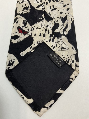 Nicole Miller 1993 Designer Classic 57” Silk Tie Dalmatians Print - Picture 5 of 13
