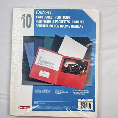 Esselte Oxford Twin Pocket Portfolios Folder Thickness 10 Letter Size White