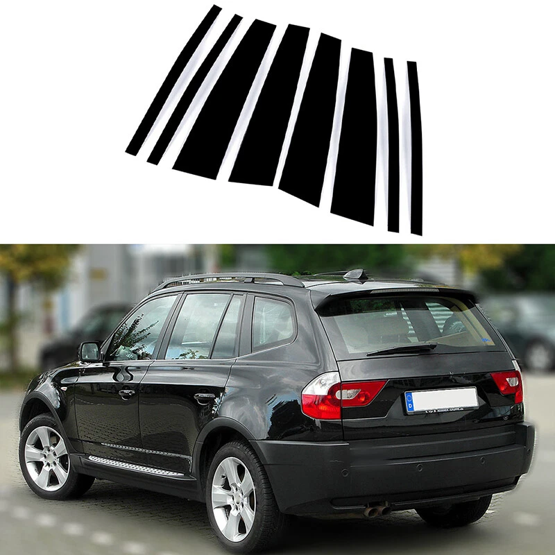 8Pcs Gloss Black Pillar Posts For BMW X3 E83 2004-2010 Door Trim Window Cover — 第 2/4 张图片