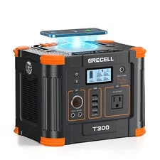 GRECELL 300W Portable Power Station 288Wh Solar Generator Backup Battery Camping