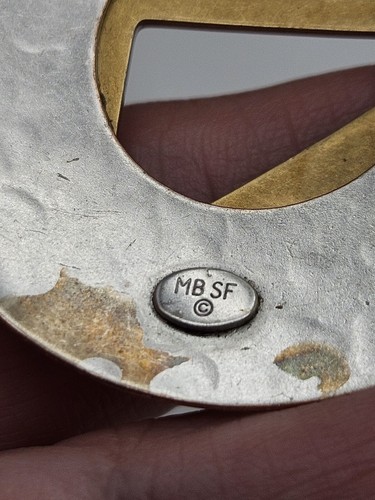 Vintage Marjorie Baer MB SF Silver & Gold Tone Modernist Brooch Pin - Picture 13 of 16