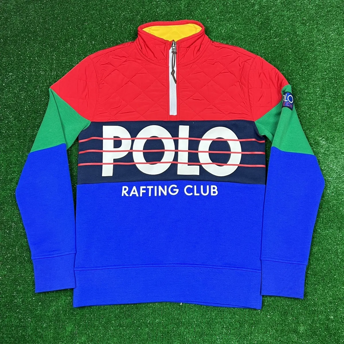 Polo Ralph Lauren Rafting Club Jacket Hi Tech Men Size Small Colorblock 1/4  Zip