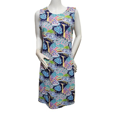 J.McLaughlin Women's Size M Dress Sophia  Navy Multicolor Sleeveless NWT 09