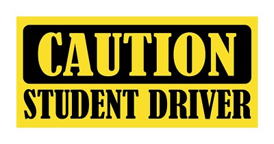 Caution Student Driver Bumper Magnet (9.25'' W x 4.25'' H) by DCM Solutions