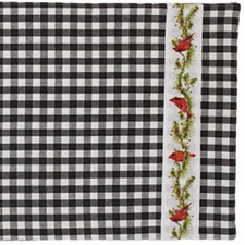NEW CARDINAL PINE CHRISTMAS TABLE RUNNER Black Buffalo Check 36" x 13" Winter