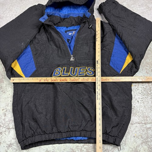 Vintage NHL Starter St. Louis Blues Jacket Men’s Size XL Puffer Pullover Black - Picture 10 of 14