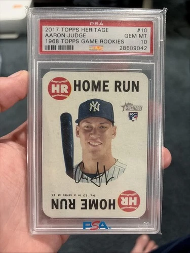 2017 Topps Heritage Aaron Judge 1968 Topps Game RC PSA 10 Gem Mint Yankees