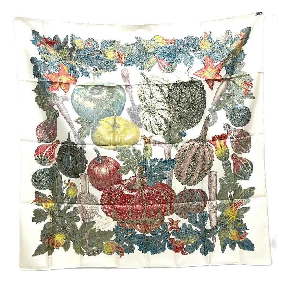 Hermes CITROUILLES＆COLOQU IN TES Pumpkin and colocinto Carre90 Scarf Silk r0_020 thumbnail 6