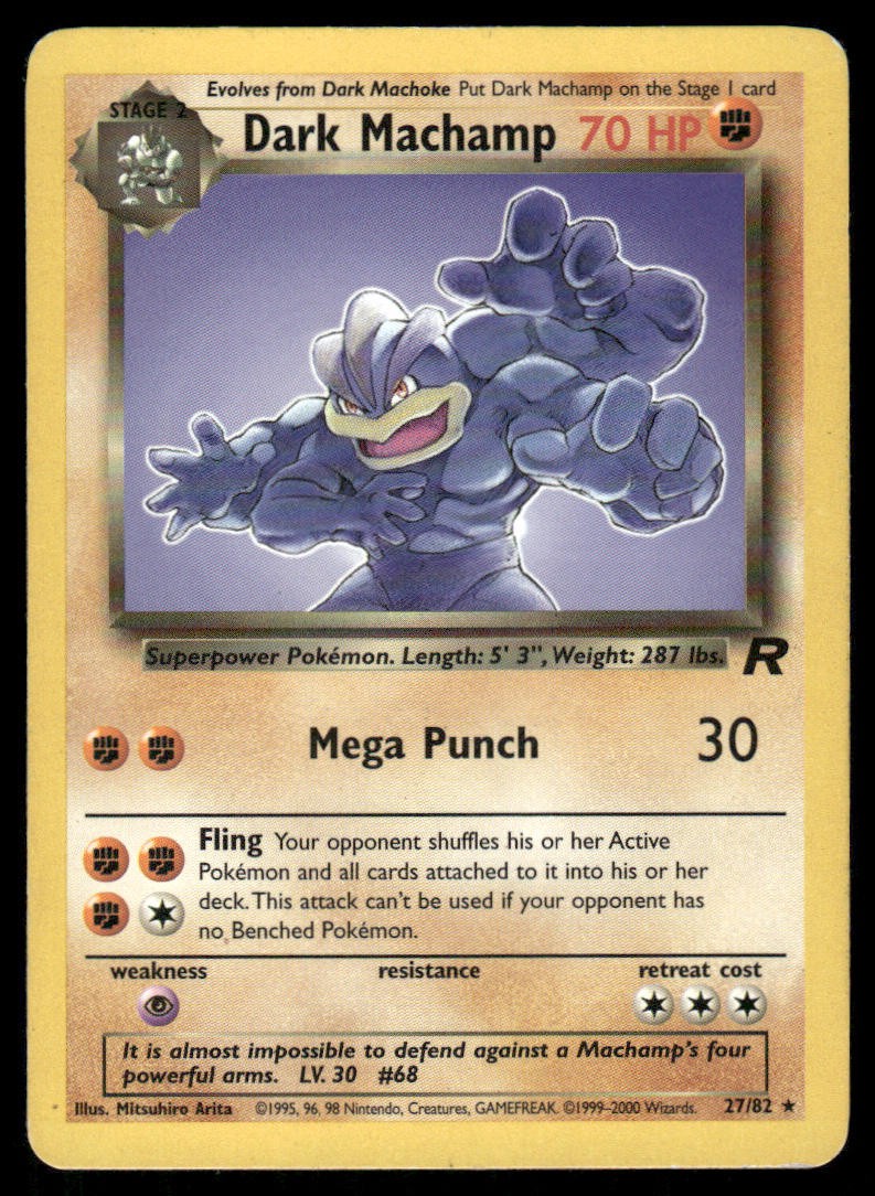 Dark Machamp (27) Unlimited Rare Team Rocket 27/82 MP