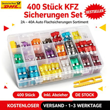400 Stück Auto Sicherungen Set 2–40A 11/19mm inkl.Auszieher KFZ Flachsicherungen 400 Stück Auto Sicherungen Set 2–40A 11/19mm inkl.Auszieher KFZ Flachsicherungen