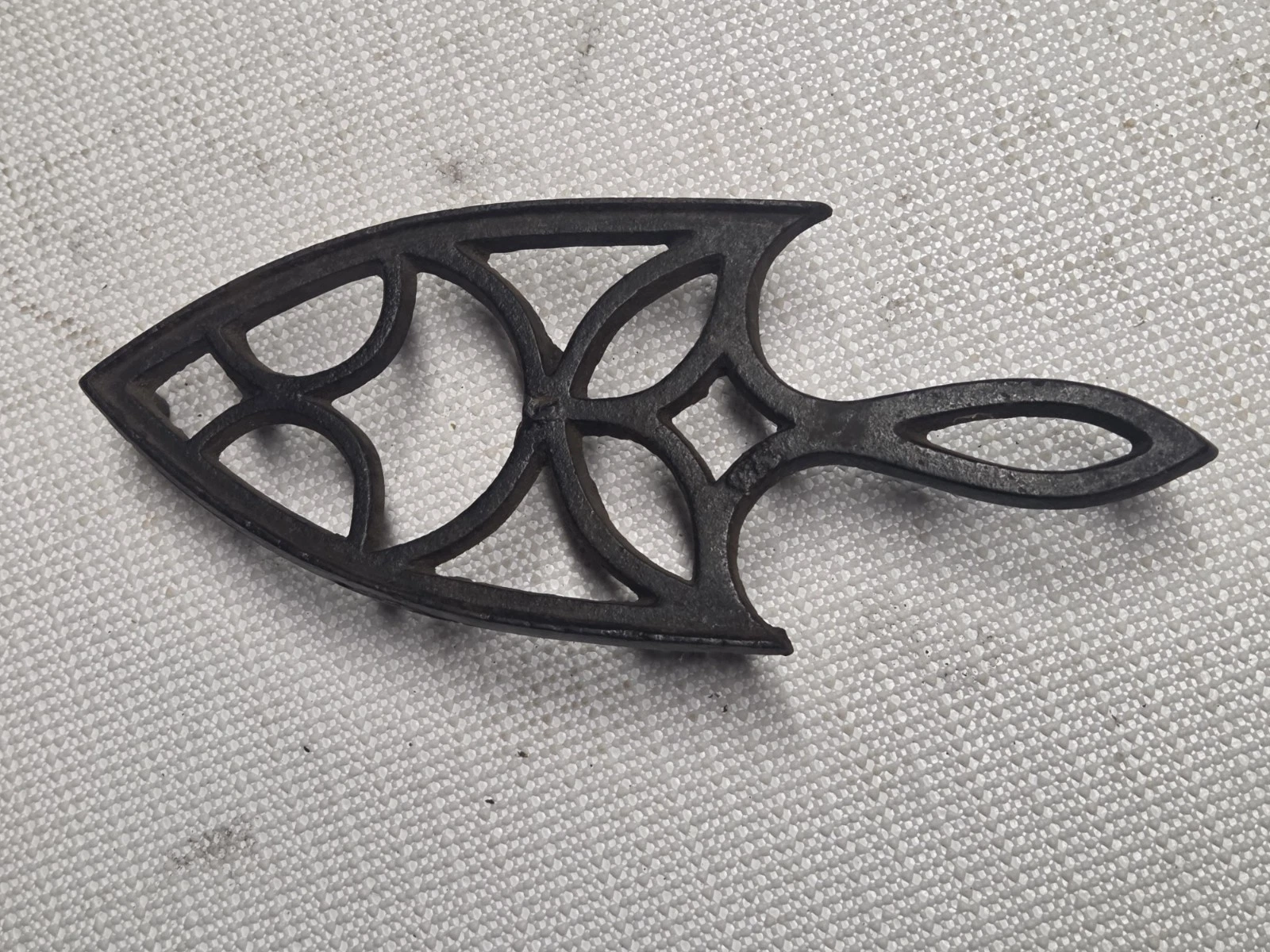 Antique Cast Iron Trivet Set of 2,  Openwork Design image 2