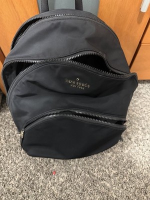 kate spade new york Black Backpack Top Handle Inner Pockets Silver Hardware