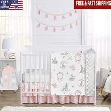 4 Piece Crib Bedding Set Dream Catcher Floral Bunny Microfiber Machine Washable
