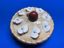 Vintage Apple Pie Covered Pie Keeper Saver Over and Back Inc. Made in Portugal