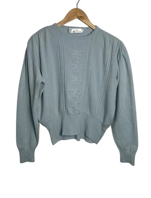 Vintage St Michael M&S Lambswool & Angora Pullover - Light Aqua - Größe 14 - Bild 1 von 4