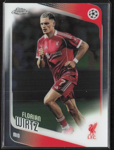 2025-26 Topps Chrome UEFA Club  74 Florian Wirtz Liverpool Soccer Card
