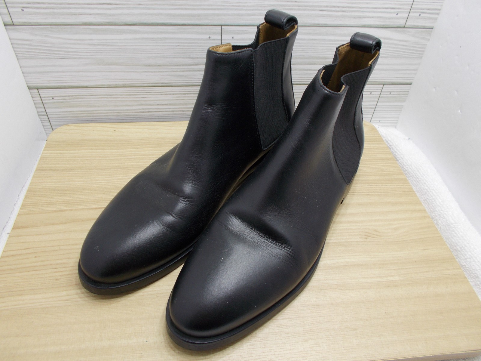 Everlane Chelsea Boots Womens 8 Black Leather Pull On Made in Italy-image
