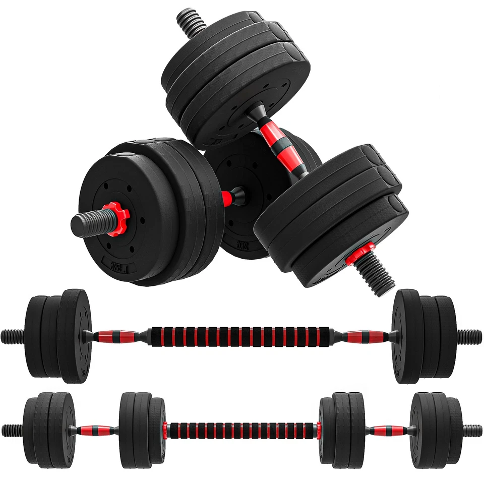 HOMCOM 25kg Adjustable 2 IN 1 Barbell Dumbbells Weight Set Refurbished, photo 2 of 5