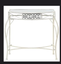 BARGAIN! Glass Mirror Topped Metal End Table Shabby Chic Brand New RRP £119