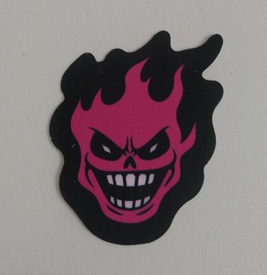 Evil Laughing Flames Halloween Sticker 2.25'' x 1.75'' (M)