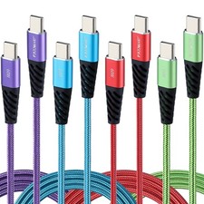 USB C to USB C Cable 4 Pack 10ft 60W Fast Charging Nylon Braided Cord