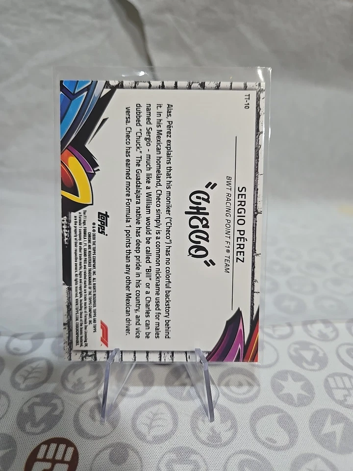 2020 Topps Chrome Formula 1 Track Tags Graffiti SERGIO PEREZ #TT-10 BWT F1 Checo - Image 2 of 2