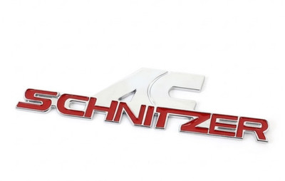 AC Schnitzer Stil 3D Heck Emblem Chrom/Rot (10,5x2,5cm) Selbstklebend Tuning