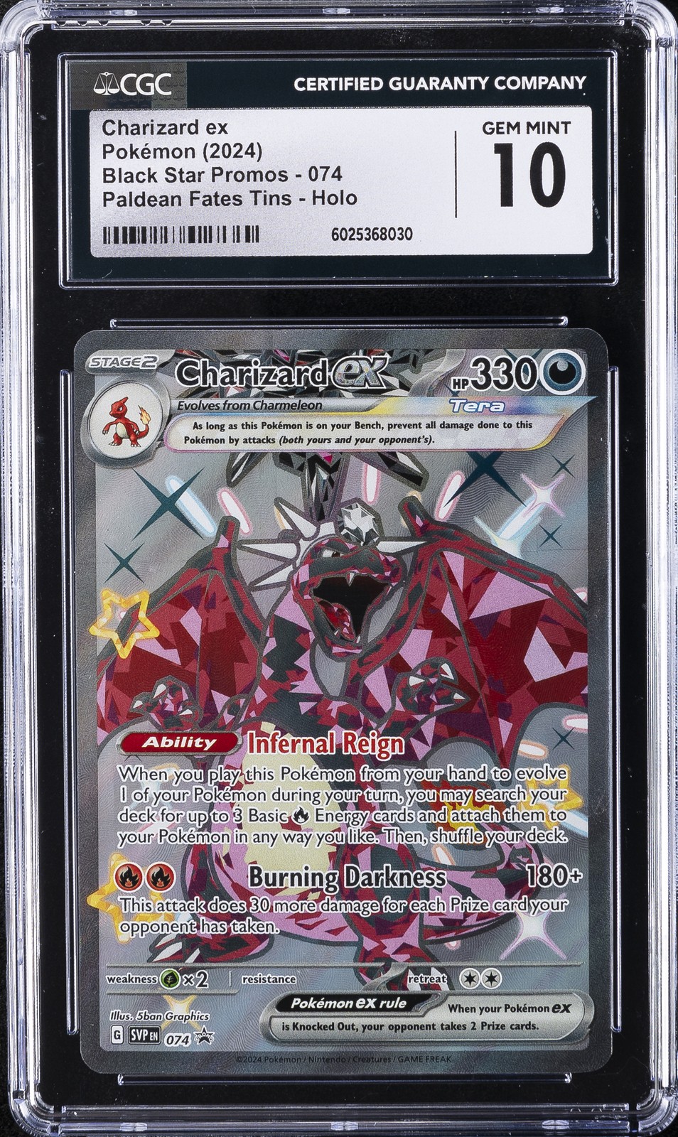 2024 POKEMON #074 CHARIZARD EX CGC 10 GEM MINT