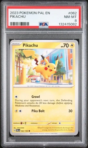 2023 POKEMON PAL EN-PALDEA EVOLVED #062 PIKACHU PSA 8