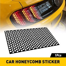 Black Car Rear Tail Cover Light Decor Honeycomb Sticker Tail Lamp Decal Trim Kit