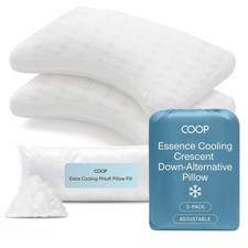 Coop Home Goods Essence Cooling Crescent Down Alternative Pillow Set Of 2 Queen