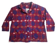 DWSF Vintage 90s Aztec Southwest Tribal Western Fleece Jacket Made In USA LARGE