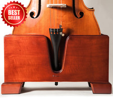 Premium Cello Stand Burgundy Solid Wood Velvet Plush 4/4 Full Size US