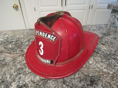 Vintage 1960's Cairns & Brother Independence Missouri Leather Firefighter Helmet