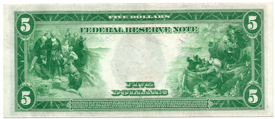 1914 $5 Federal Reserve Note, Philadelphia Fr. 855a -PCGS 40 PPQ! Crisp & Bright - Image 4 of 4