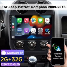 32GB For Jeep Patriot Compass 2009-2016 Car Stereo Radio Carplay Android 15 GPS