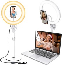 Desktop Ring Light with Stand and Phone Holder Zoom Lighting for Computer Video