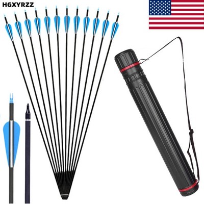 Archery 12pcs Arrows Quiver Arrow Shaft Train Practice Shooting Target Hunting