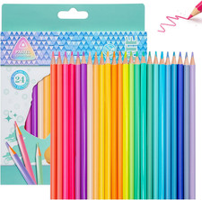 24 Colored Pencils Set   Soft Core, Pre-Sharpened, Break-Resistant   Ideal for C