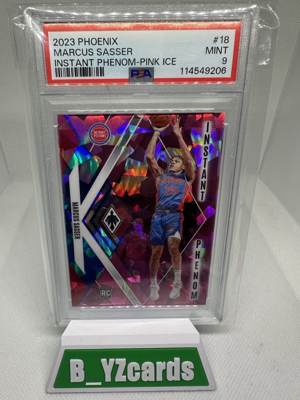 2023-24 Panini Phoenix #18 Marcus Sasser Instant Phenom Phoenix Pink Ice #/25